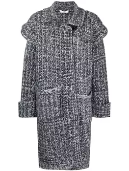 There Was One single-breasted knitted coat, синий