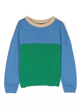 There Was One толстовка в стиле колор-блок, зеленый