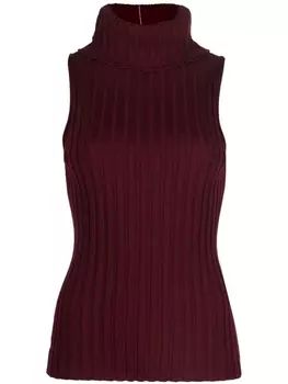 There Was One топ в рубчик с высоким воротником, красный