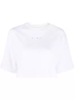 There Was One укороченная футболка с логотипом, белый