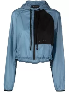 There Was One укороченная легкая куртка с капюшоном, синий