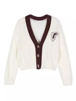 There Was One укороченный кардиган фактурной вязки, белый