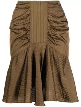 There Was One жаккардовая юбка мини с драпировкой, зеленый