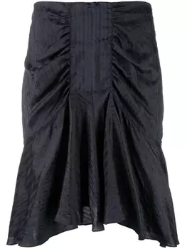 There Was One жаккардовая юбка мини с драпировкой, синий