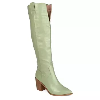 Therese x-wide высокие сапоги на блочном каблуке Journee, зеленый