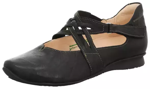 Think! Балетки с ремешками, туфля с застежкой, тапочки, праздничная туфелька, награжденная знаком "Голубой ангел", черный