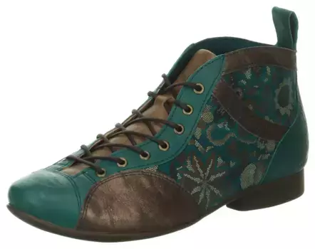 Think! Ботильоны на шнуровке "ГУАД 2", ботильоны, удобная обувь с рисунком, цвет Petrol-Bronzefarben