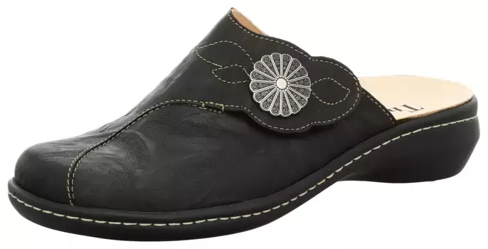 Think! Сабо "CAMILLA" с красивым декоративным элементом, черный