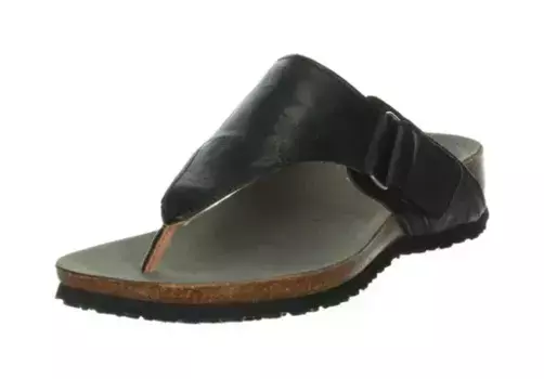 Think! Шлепанцы "Юля", танкетка, летняя обувь, тапочки с легким блеском, черный