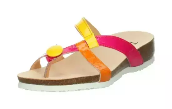 Think! Шлепанцы "Юля", танкетка, летняя обувь, тапочки со стильными ремешками, цвет Bunt