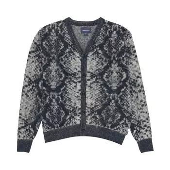 Thisisneverthat Жаккардовый вязаный кардиган из фитона, цвет Черный