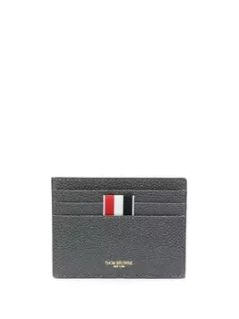 Thom Browne 4-Bar leather cardholder, серый
