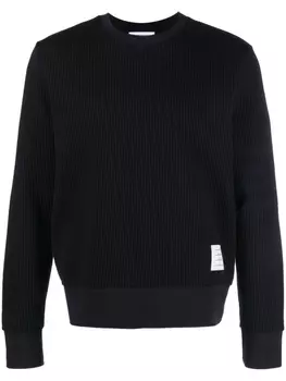 Thom Browne 4-Bar seersucker sweatshirt, синий
