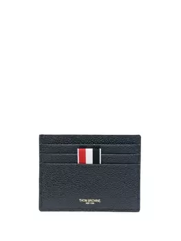 Thom Browne Anchor-embroidered leather cardholder, синий