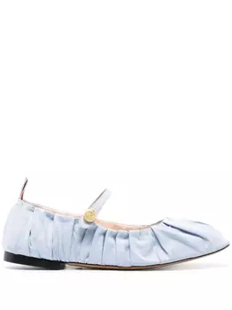 Thom Browne балетки со сборками, синий