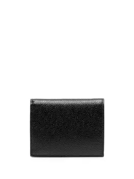Thom Browne Billfold With Coin Compartment In Pebble Grain, черный