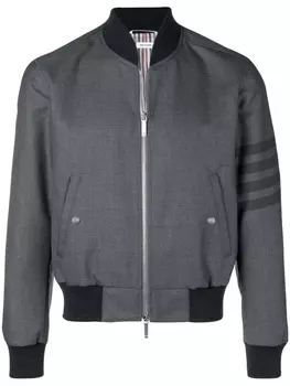 Thom Browne бомбер с полосками 4-Bar, серый
