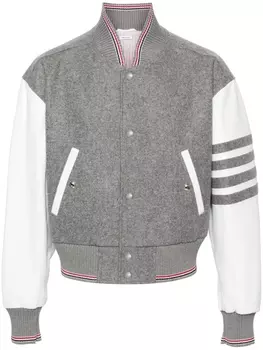 Thom Browne бомбер с полосками 4-Bar, серый
