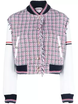 Thom Browne бомбер с полосками RWB, белый