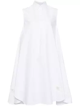 Thom Browne дневное платье с воротником на пуговицах, белый