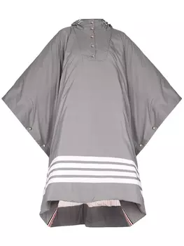 Thom Browne дутый кейп с капюшоном, серый