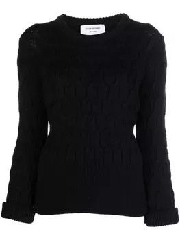 Thom Browne джемпер Crisscross из необработанной шерсти, черный