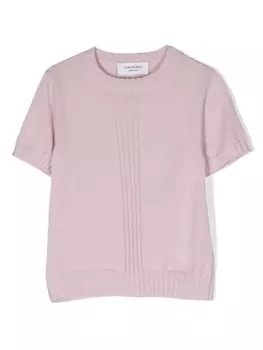 Thom Browne джемпер из вирджинской шерсти с круглым вырезом, розовый