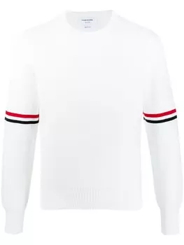 Thom Browne джемпер Milano с полосками RWB, белый