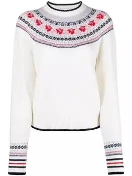 Thom Browne джемпер Rose Icelandic с узором, белый