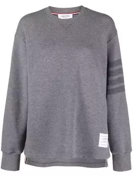 Thom Browne джемпер с отделкой в полоску, серый