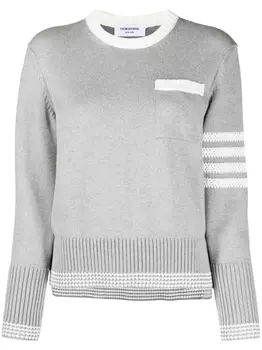 Thom Browne джемпер с полосками 4-Bar, серый