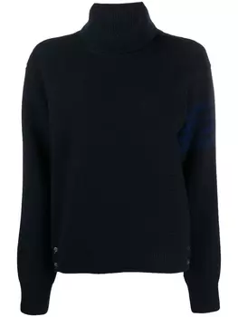 Thom Browne джемпер с высоким воротником и полосками 4-Bar, синий