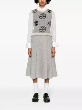 Thom Browne джемпер вязки интарсия без рукавов, серый