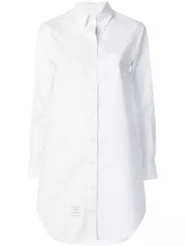 Thom Browne elongated button-down shirt, белый