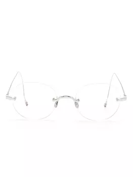 Thom Browne Eyewear очки в круглой оправе, серебряный