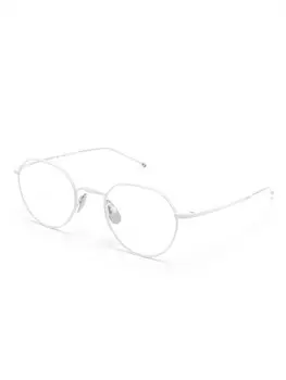Thom Browne Eyewear очки в круглой оправе из титана, белый