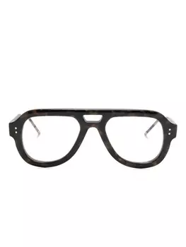 Thom Browne Eyewear очки в оправе пилота, коричневый