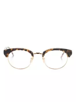 Thom Browne Eyewear очки в овальной оправе черепаховой расцветки, коричневый
