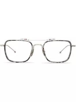Thom Browne Eyewear очки в прямоугольной оправе черепаховой расцветки, серый