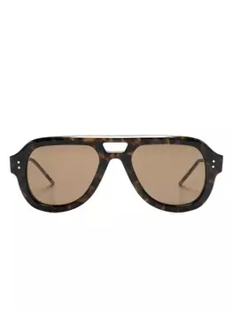 Thom Browne Eyewear солнцезащитные очки-пилоты, коричневый