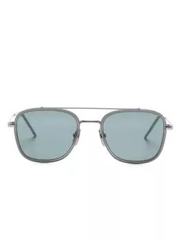 Thom Browne Eyewear солнцезащитные очки-пилоты, серебряный
