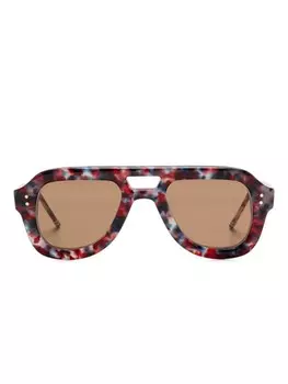 Thom Browne Eyewear солнцезащитные очки-пилоты, серый