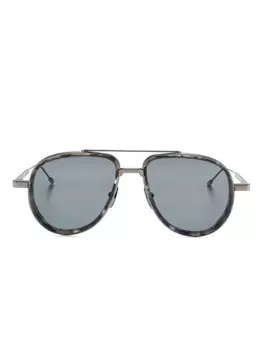Thom Browne Eyewear солнцезащитные очки-пилоты, серый