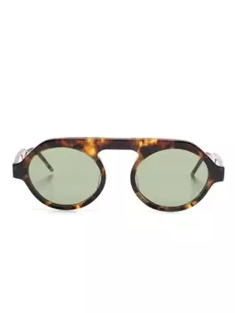 Thom Browne Eyewear солнцезащитные очки с 4 полосками, коричневый