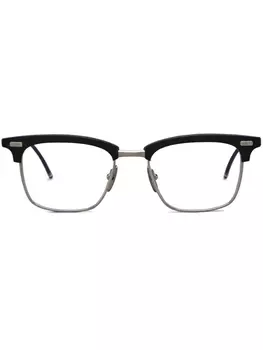 Thom Browne Eyewear солнцезащитные очки TB711 в прямоугольной оправе, черный
