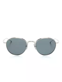 Thom Browne Eyewear солнцезащитные очки в круглой оправе, серебряный