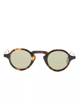 Thom Browne Eyewear солнцезащитные очки в круглой оправе, коричневый