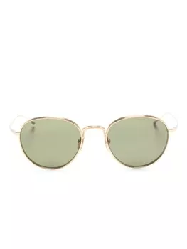 Thom Browne Eyewear солнцезащитные очки в круглой оправе, золотистый