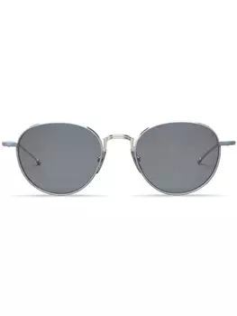 Thom Browne Eyewear солнцезащитные очки в круглой оправе, серебристый
