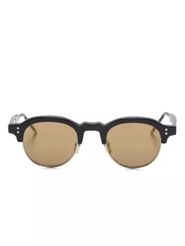 Thom Browne Eyewear солнцезащитные очки в круглой оправе, черный